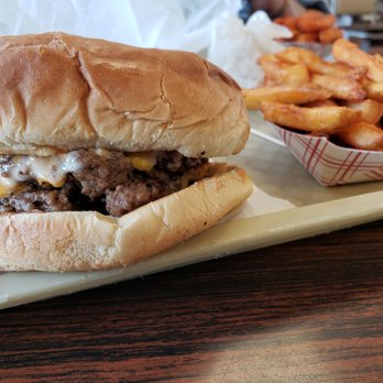 Crest View Dairy Bar - a cheeseburger and fries - American Near Me - Carthage, Mississippi