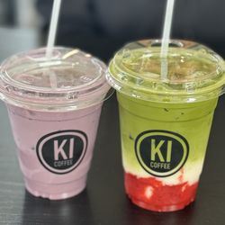 Ki Coffee - Ube Latte and Strawberry Matcha