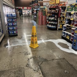 Albertsons - Aisle 17/18 milk spilled but nobody cleaned it up for a long period of time...