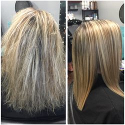 INDUSTRIAL BOMBSHELL - Keratin treatment before and after