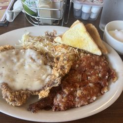 Koffee Klatch - Great service/great food. Chicken fried steak w/corned beef hash and poached eggs