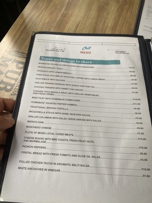 Menu photo 2 Chill Bar Barcelona, B Menu photo 2 Chill Bar Barcelona, B