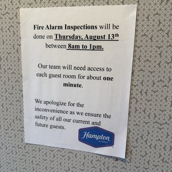 Hampton Inn Chicago North-Loyola Station - Note about fire alarm testing that was not accurate at all - Hotels Near Me - Chicago, Illinois Hampton Inn Chicago North-Loyola Station - Note about fire alarm testing that was not accurate at all - Hotels Near Me - Chicago, Illinois