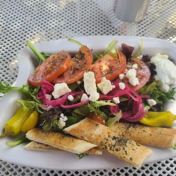 Pioneer Tap Room - Yummy Greek salad with toasted pita - Breweries Near Me - Fairfield, California Pioneer Tap Room - Yummy Greek salad with toasted pita - Breweries Near Me - Fairfield, California