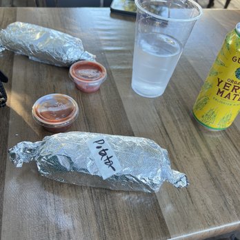 Coffee Nine - two burritos and a drink on a table - Coffee & Tea Near Me - Ben Lomond, California