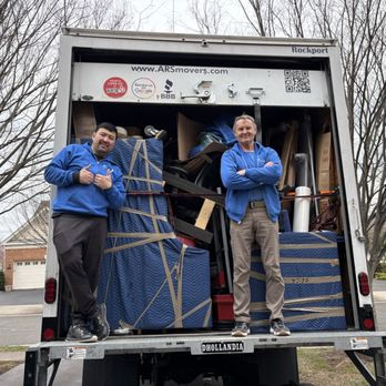 ARS Movers - Owner TJ on left and one of his crew. A couple of other crew members were there too, not pictured. - Movers Near Me