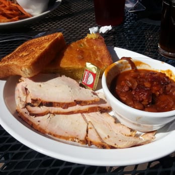 Georgia Boys BBQ - Frederick - Turkey breast plate with bbq beans and skillet corn bread. - Barbeque Near Me - Frederick, Colorado Georgia Boys BBQ - Frederick - Turkey breast plate with bbq beans and skillet corn bread. - Barbeque Near Me - Frederick, Colorado