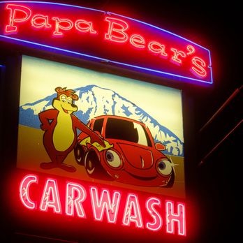 Papa Bears Car Wash - neon signs - Car Wash Near Me - Bothell, Washington Papa Bears Car Wash - neon signs - Car Wash Near Me - Bothell, Washington