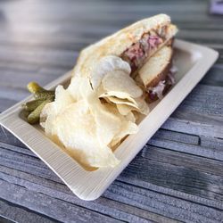 Midtown Spirits Wine & Bites - Corned Beef Sandwich & Chips
