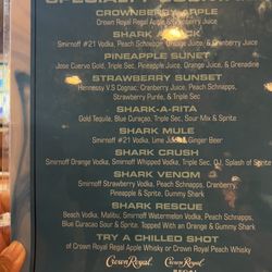 Sharks Sports Bar & Grill - Drink menu