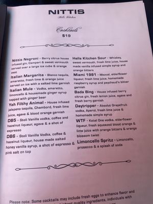 Menu photo 4 Nittis Italian Restaurant in Hell's Kitchen New York, NY Menu photo 4 Nittis Italian Restaurant in Hell's Kitchen New York, NY