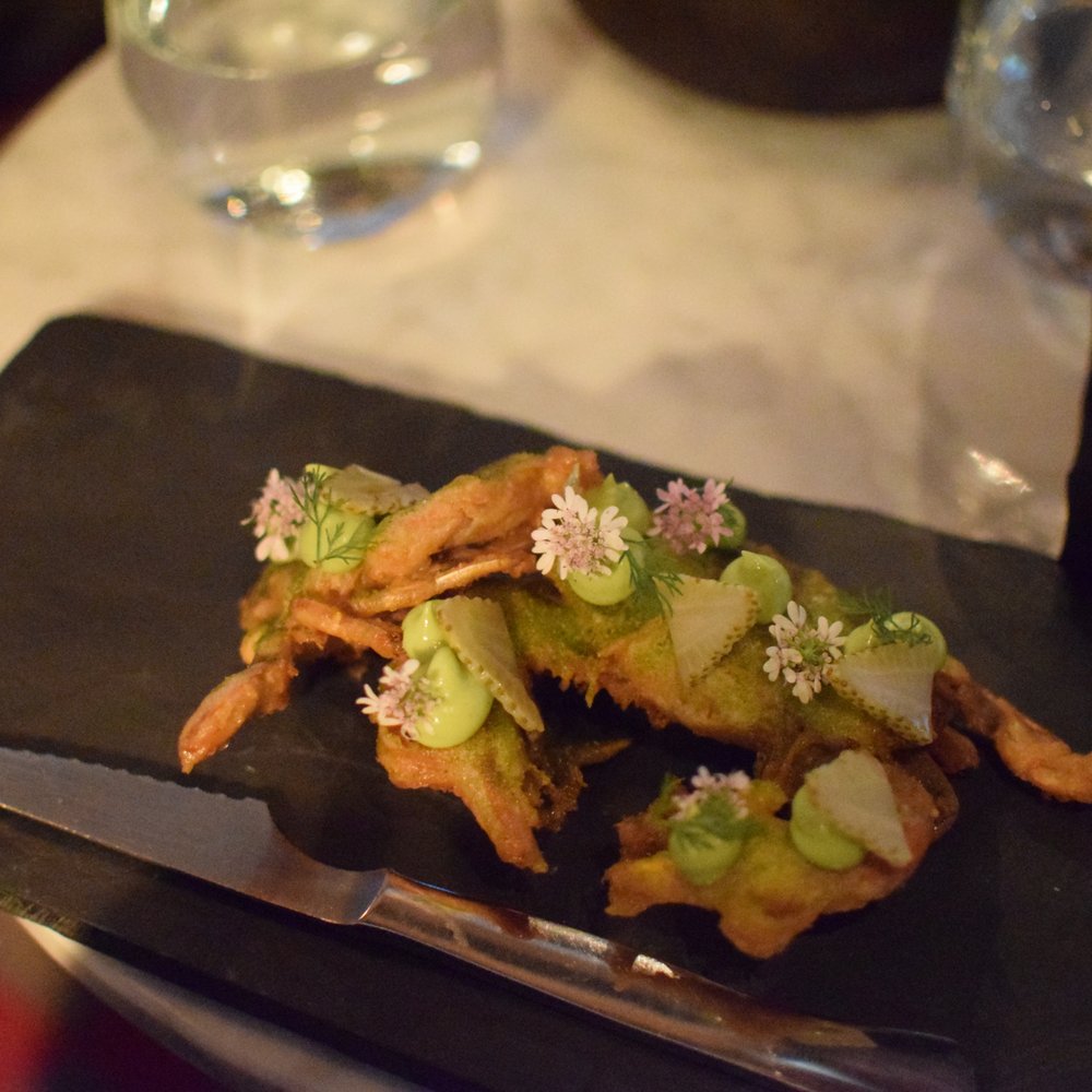 Lazy Bear - soft shell crab..so beautiful! - New American Near Me - San Francisco, California Lazy Bear - soft shell crab..so beautiful! - New American Near Me - San Francisco, California