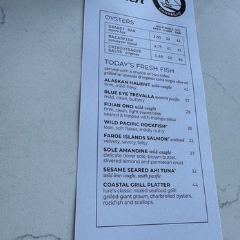 Lure Fish House - Daily Catch Menu - Seafood Near Me - Camarillo, California