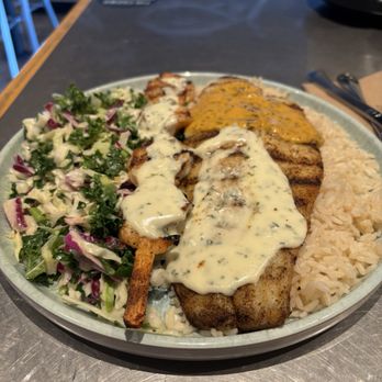 California Fish Grill - Swai Plate with a side of Shrimp skewer - Seafood Near Me - San Diego, California