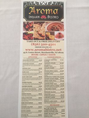 Menu photo 1 Aroma Indian Bistro Merchantville, NJ