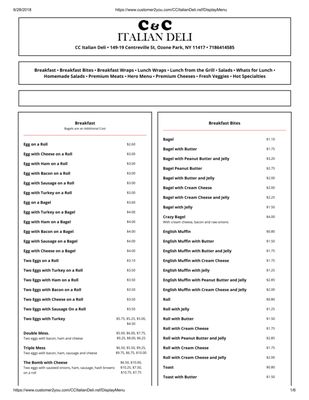 Menu photo 4 C & C Italian Deli Ozone Park, NY