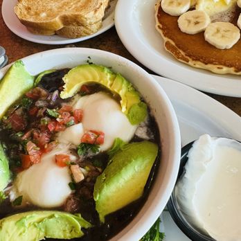 The Coffee Cup Cafe - Fiesta Bowl and a single Banana Nut Pancake. - American Near Me - Long Beach, California The Coffee Cup Cafe - Fiesta Bowl and a single Banana Nut Pancake. - American Near Me - Long Beach, California