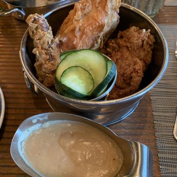 Rye Leawood - Fried Chicken served with pickles and gravy - New American Near Me - Leawood, Kansas