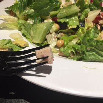 Saladworks - Average piece of grilled chicken in their salad. Cut into tiny cubes for some reason... - Salad Near Me - Freehold, New Jersey Saladworks - Average piece of grilled chicken in their salad. Cut into tiny cubes for some reason... - Salad Near Me - Freehold, New Jersey