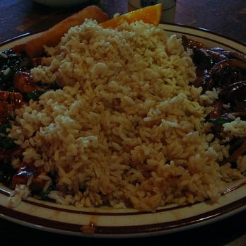 Bamboo Restaurant - Ma Po Tofu (L), brown rice & Mongolian Beef - Chinese Near Me - San Francisco, California