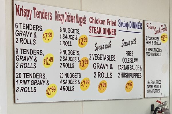 Menu photo 3 Jim's Krispy Fried Chicken Mexia, TX