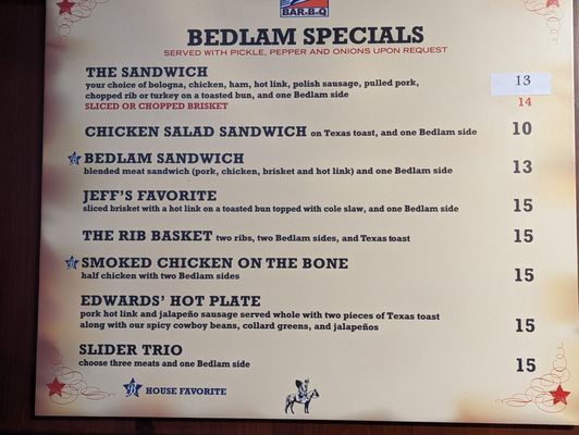 Menu photo 1 Bedlam BAR-B-Q Oklahoma City, OK Menu photo 1 Bedlam BAR-B-Q Oklahoma City, OK