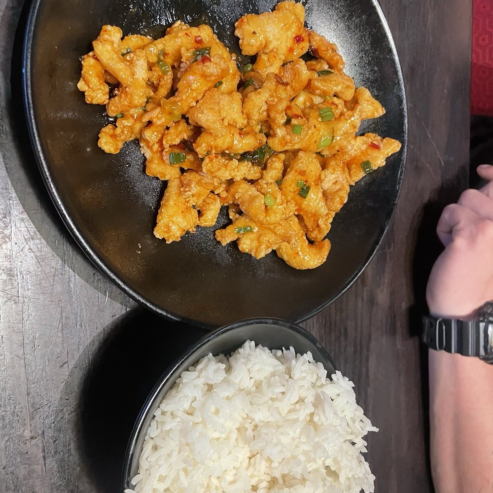 Hot honey chicken and rice Hot honey chicken and rice