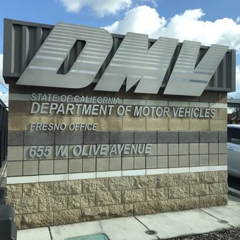 DMV - Nice sign on a beautiful cloudy day - Departments of Motor Vehicles Near Me - Fresno, California