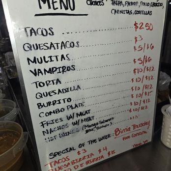 Asadas El Infierno - Menu - Tacos Near Me