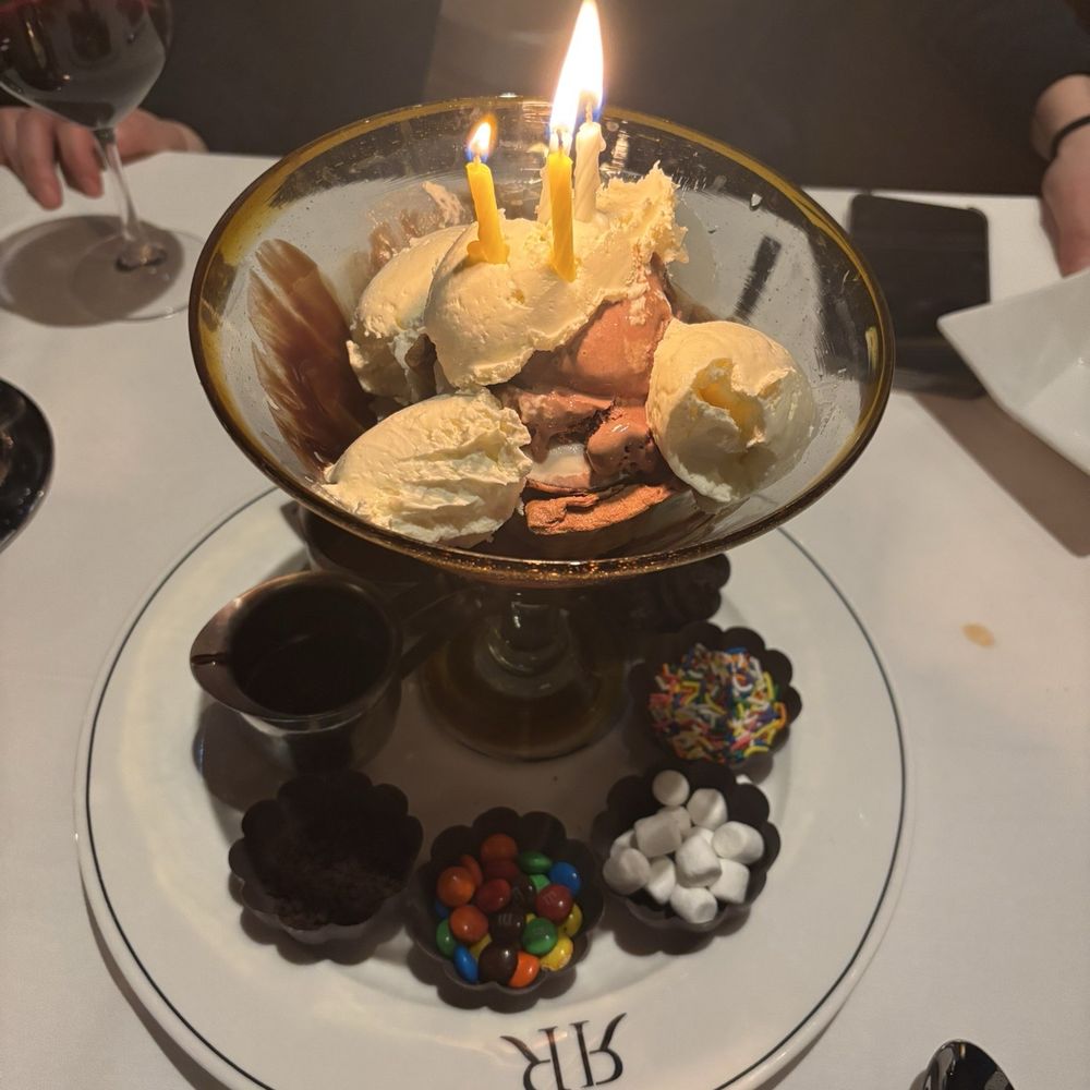 Roots Ocean Prime - Complimentary dessert from our server. We were celebrating my niece finishing her first year as a hockey Coach! - Steakhouses Near Me - Princeton, New Jersey Roots Ocean Prime - Complimentary dessert from our server. We were celebrating my niece finishing her first year as a hockey Coach! - Steakhouses Near Me - Princeton, New Jersey