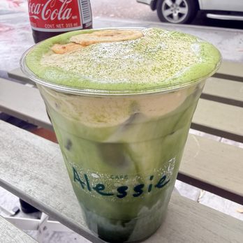 Cafe Alessie - Banana pudding Matcha and a coke - Cafes Near Me - San Diego, California Cafe Alessie - Banana pudding Matcha and a coke - Cafes Near Me - San Diego, California