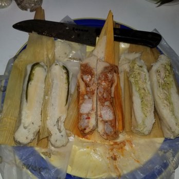 Grandma's Tamales - Tamal de: Queso y Jalapeño; Puerco con Salsa de Chile Colorado; Pollo con Salsa Verde - Mexican Near Me - Bakersfield, California Grandma's Tamales - Tamal de: Queso y Jalapeño; Puerco con Salsa de Chile Colorado; Pollo con Salsa Verde - Mexican Near Me - Bakersfield, California