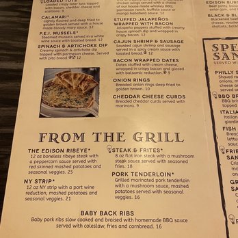 The Edison Pub and Eatery - Menu - Pubs Near Me - Cedar Rapids, Iowa The Edison Pub and Eatery - Menu - Pubs Near Me - Cedar Rapids, Iowa