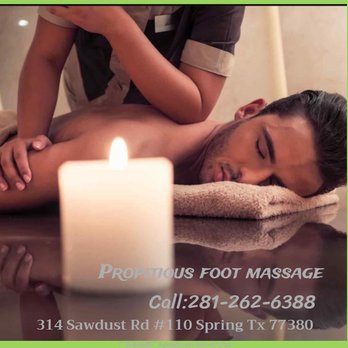 Propitious Foot Massage - The full body massage targets all the major areas of the body that are most subject to strain
and discomfort including the n... - Massage Near Me - Spring, Texas Propitious Foot Massage - The full body massage targets all the major areas of the body that are most subject to strain
and discomfort including the n... - Massage Near Me - Spring, Texas