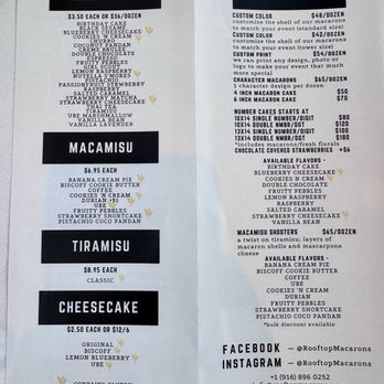 Rooftop Coffee Tea & Macarons - Menu - Macarons Near Me - Roseville, California Rooftop Coffee Tea & Macarons - Menu - Macarons Near Me - Roseville, California