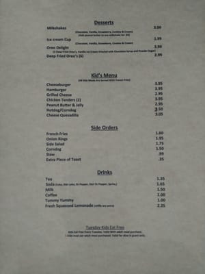 Menu photo 8 Crawford's Restaurant Cowpens, SC