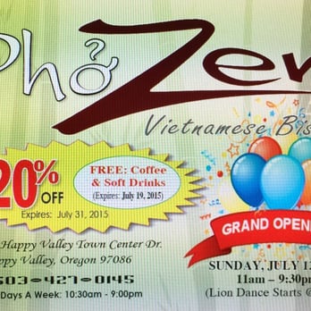 Pho Zen - Grand Opening flyer - Vietnamese Near Me - Happy Valley, Oregon Pho Zen - Grand Opening flyer - Vietnamese Near Me - Happy Valley, Oregon