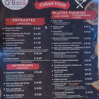 Q' Bola - Menu - Cuban Near Me - Converse, Texas Q' Bola - Menu - Cuban Near Me - Converse, Texas