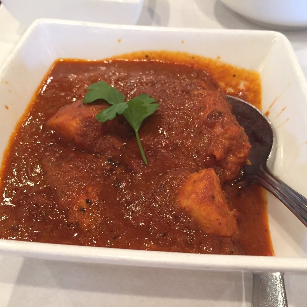 Anokha - Chicken Vindaloo.  Nice garlicky and vinegary taste.  Ordered it Hot, but it wasn't overwhelming. - Indian Near Me - Richmond, Virginia