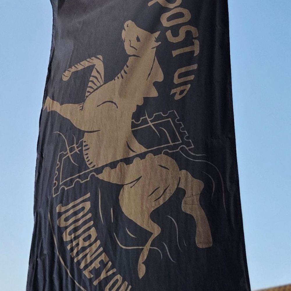 The Posting House flag caught in action. The Posting House flag caught in action.
