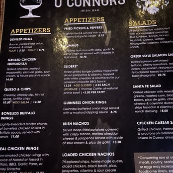 Hugh O'Connors - Spring Branch - Food menu - Irish Pub Near Me - Houston, Texas Hugh O'Connors - Spring Branch - Food menu - Irish Pub Near Me - Houston, Texas