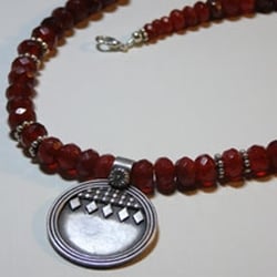 Cranberry quartz necklace.