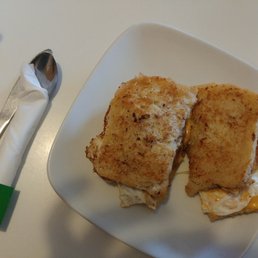 This is the breakfast sandwich on French toast. I made it up but They should add it to the review This is the breakfast sandwich on French toast. I made it up but They should add it to the review