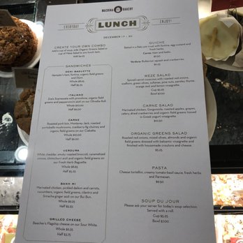 Macrina Bakery & Cafe - Lunch menu 12/18 - Cafes Near Me - Kent, Washington