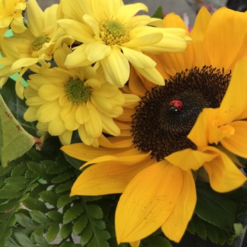Mum's The Word - The small detail of a ladybug on the flower - Florists Near Me - Fullerton, California