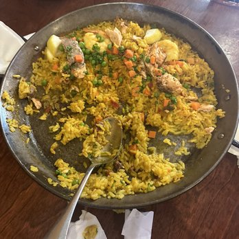 Olde Madrid - Salmon Paella. - Spanish Near Me - Racine, Wisconsin Olde Madrid - Salmon Paella. - Spanish Near Me - Racine, Wisconsin