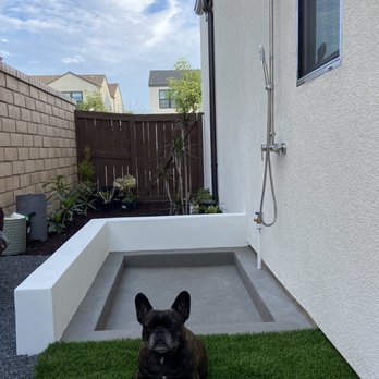 Rivers Landscape Construction - Modern dog shower that Rivers built - Masonry/Concrete Near Me - Escondido, California