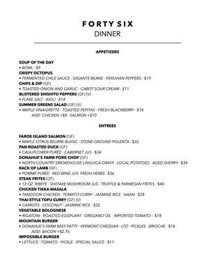 Menu photo 3 Forty Six Keene, NY