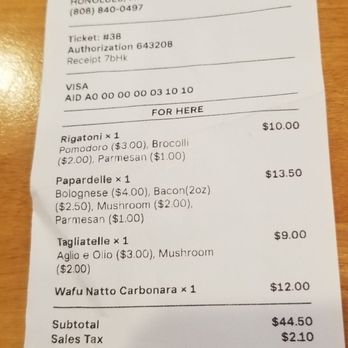 Mio Pastalogy - Prices for 4 meals. - Italian Near Me - Honolulu, Hawaii Mio Pastalogy - Prices for 4 meals. - Italian Near Me - Honolulu, Hawaii