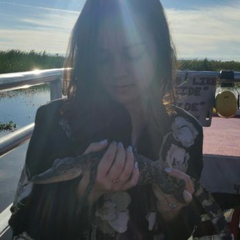 Airboat Adventures - Pet gator brought by tour guide - Boat Tours Near Me - Lafitte, Louisiana